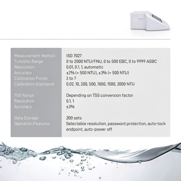 Bante TB200 Laboratory Turbidity Meter | Turbidimeter | 2 to 7 Points Calibration, Selectable TSS Measurement Mode and Turbidity Units, Accuracy ±2%-5