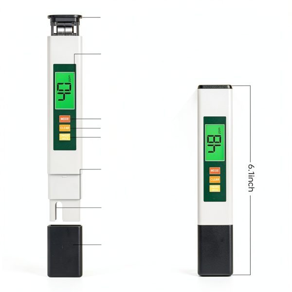 TDS Water Tester JRQHF 4-in-1 Digital Meter 6in White and Green-7