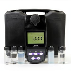 Digital Turbidity Meter Portable Turbidimeter Turbidity Analyzer with Calibration Standards Solution 0.02 10.00 200 500 1000 NTU 2 to 5 Points Calibration 4 Selectable Turbidity Units USB Interface-0