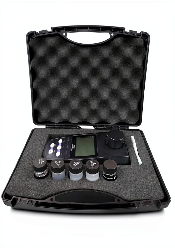 Portable Turbidimeter Turbidity Meter Kit Turbidity Tester with 4 PCS Calibration Solution Vials Range 0~1100 NTU/FNU 0~275 EBC 0~9999 ASBC 2-5 Point Calibration 100 Groups Storage USB Interface-9