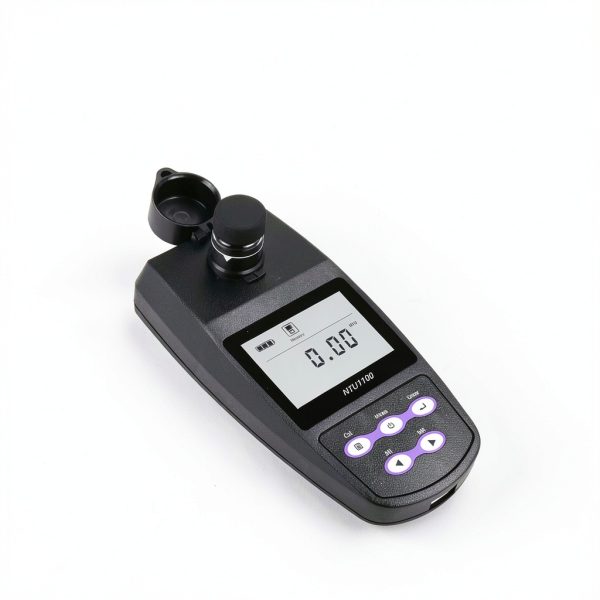 Portable Turbidimeter Turbidity Meter Kit Turbidity Tester with 4 PCS Calibration Solution Vials Range 0~1100 NTU/FNU 0~275 EBC 0~9999 ASBC 2-5 Point Calibration 100 Groups Storage USB Interface-4