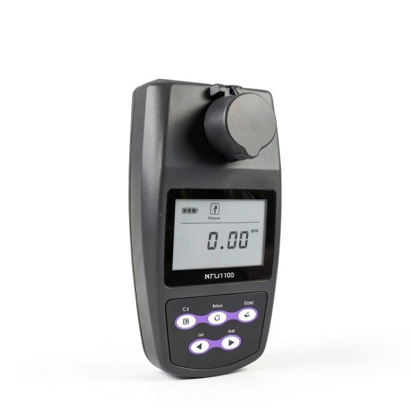 Portable Turbidimeter Turbidity Meter Kit Turbidity Tester with 4 PCS Calibration Solution Vials Range 0~1100 NTU/FNU 0~275 EBC 0~9999 ASBC 2-5 Point Calibration 100 Groups Storage USB Interface-1