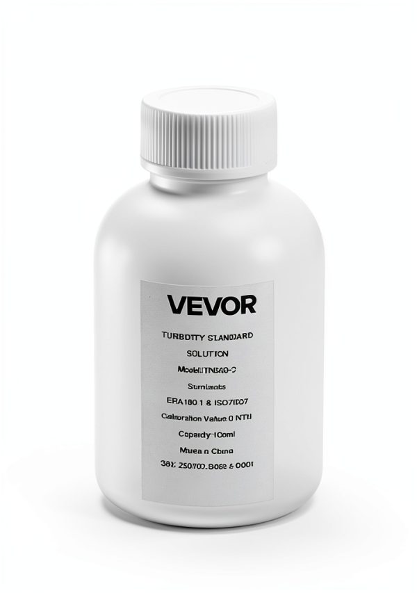 VEVOR Turbidity Calibration Solution, 0 NTU, 100 ml Capacity, Standard Turbidity Solution Refill for Turbiditymeter, Zero-Drift for Stable Concentration, Ready to Use, for Both White and Red Light-1