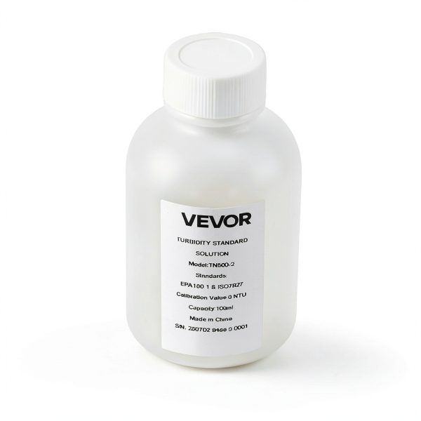 VEVOR Turbidity Calibration Solution, 0 NTU, 100 ml Capacity, Standard Turbidity Solution Refill for Turbiditymeter, Zero-Drift for Stable Concentration, Ready to Use, for Both White and Red Light-0