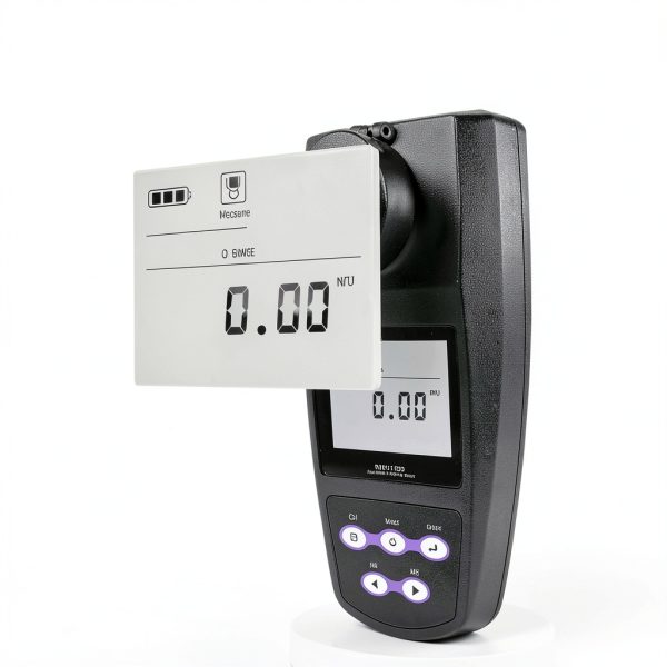 Portable Turbidimeter Turbidity Meter Kit Turbidity Tester with 4 PCS Calibration Solution Vials Range 0~1100 NTU/FNU 0~275 EBC 0~9999 ASBC 2-5 Point Calibration 100 Groups Storage USB Interface-2